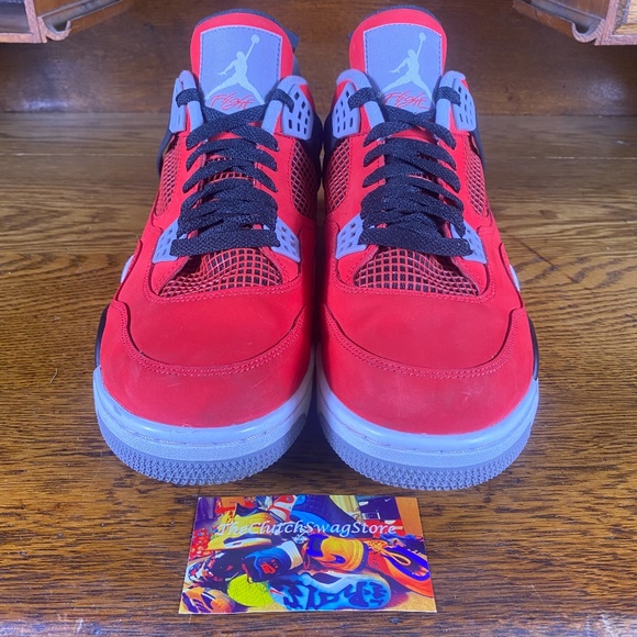 Nike Air Jordan Retro 4 Mid Mens Shoes Red Size 11 - Picture 4 of 9